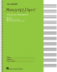 Standard Wirebound Manuscript Paper (Green Cover) Manuscript Paper