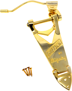 Bigsby Gretsch Branded Tailpiece, Bigsby B6 with Wire Handle, Gold