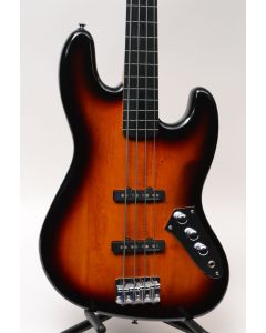 Squier Vintage Modified Jazz Bass Fretless 3-Color Sunburst Ebonol Fretboard SN 5935