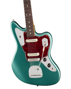 Fender American Professional Classic Jaguar Electric Guitar. Rosewood Fingerboard, Faded Sherwood Green Metallic