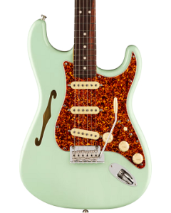 Fender American Professional II Stratocaster Thinline Electric Guitar. Rosewood Fingerboard, Transparent Surf Green