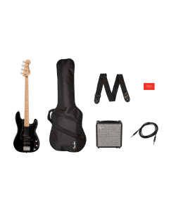 Squier Affinity Precision Bass PJ Package Black Gig Bag, Rumble 15 TGF11
