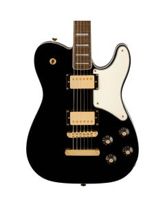 Squier  Limited Edition Paranormal Troublemaker Telecaster Deluxe Electric Guitar, Laurel Fingerboard, Parchment Pickguard, Gold Hardware, Black