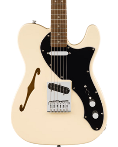 Squier Affinity Series Telecaster Thinline Electric Guitar. Laurel Fingerboard, Black Pickguard, Olympic White TGF33