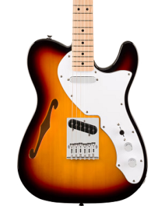 Squier Affinity Series Telecaster Thinline Electric Guitar. Maple Fingerboard, White Pickguard, 3-Color Sunburst TGF33