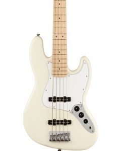 Squier Affinity Series Jazz V 5-String Electric Bass Maple Fingerboard, White Pickguard, Olympic White