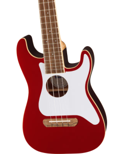 Fender Fullerton Strat Ukulele, Walnut Fingerboard, White Pickguard Candy Apple Red
