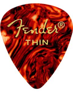 Fender 351 Shape Classic Thin Celluloid Picks, 12 Pack, Shell