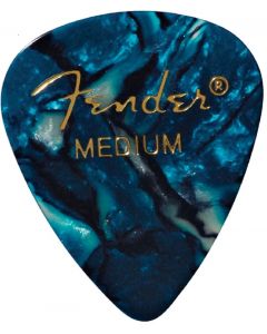 Fender 351 Shape Classic Medium Celluloid Picks, 12 Pack, Ocean Turquoise