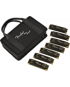 Fender Blues DeVille Harmonica, Pack of 7, with Case