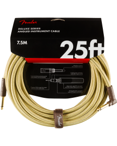 Fender Deluxe Series 25' Straight/Angle Instrument Cable Tweed