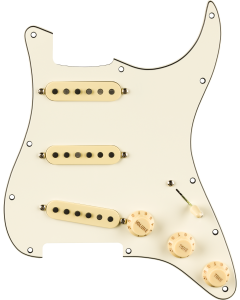 Fender Pre-Wired Strat Pickguard, Pure Vintage '59 w/RWRP Midde, Parchment 11 Hole PG