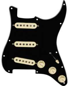 Fender Pre-Wired Strat Pickguard, Tex-Mex SSS, Black 11 Hole PG