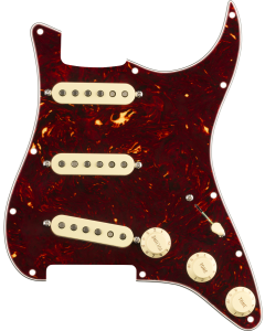 Fender Pre-Wired Strat Pickguard, Original '57/'62 SSS, Tortoise Shell 11 Hole PG