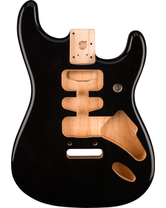 Fender Deluxe Series Stratocaster HSH Alder Body 2 Point Bridge Mount, Black