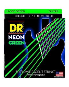 DR Strings NEON Hi-Def Green SuperStrings Medium Electric Guitar Strings 10-46