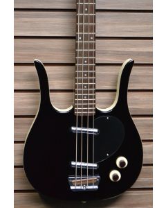 Danelectro Reissue Long Horn Short Scale Bass, Black, with Hard Case. (Made in Korea)  SN2208