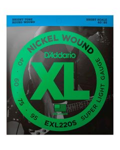 D'Addario EXL220S XL Nickel Wound Bass Guitar Strings - .040-.095 Super Light Short Scale
