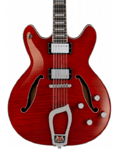 Hagstrom VIDLX12-WCT Viking Deluxe 12-String Electric Guitar. Wild Cherry Transparent