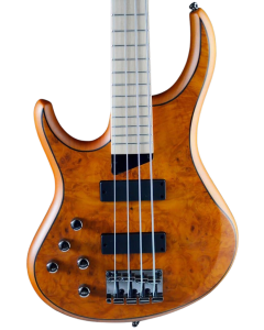 MTD Kingston Z4 lefty Electric Bass. SatinFigured MapleSatin AmberMaple Fingerboard. MTD soap bar pickups. Active