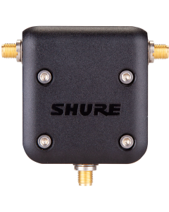 Shure UA221DB-RSMA The UA221DB-RSMA splits an incoming signal into two outgoing signals, allowing two GLXD4R+ receivers to share a single pair of antennas.