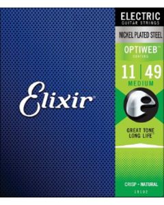 Elixir 19102 Electric Guitar Strings With OPTIWEB Coating Medium 11-49