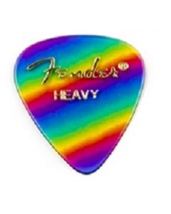 Fender 351 Shape Premium Picks Rainbow Celluloid - 12-pack Heavy