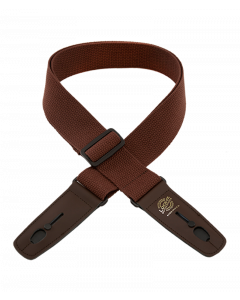 Lock-It 2" Cotton Patented Locking Technology Guitar Strap BROWN