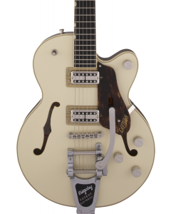 Gretsch G6659T Players Edition Broadkaster Jr. Center Block Single-Cut Electric Guitar with String-Thru Bigsby. USA Full'Tron Pickups, Ebony FB, Two-Tone Lotus Ivory/Walnut Stain