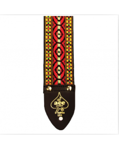 D'andrea Vintage Style Ace Bohemian Red Guitar Strap