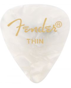 Fender 351 Premium Celluloid Guitar Picks 12-Pack - White Moto - Thin