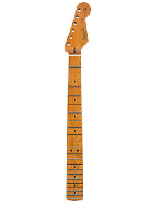 Fender Roasted Maple Stratocaster Neck, 22 Jumbo Frets, 12", Maple, Flat Oval Shape