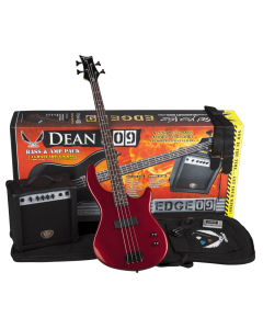 Dean Edge 09 Electric Bass Pack w/Amp & Accessories. Red