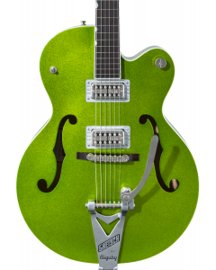 Gretsch G6120T-HR Brian Setzer Signature Hot Rod Hollow Body Electric Guitar with Bigsby. Rosewood FB, Extreme Coolant Green Sparkle