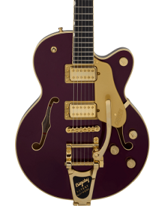 Gretsch Broadkaster Jr. LX Center Block Electric Guitar with String-Thru Bigsby and Gold Hardware, Ebony Fingerboard, Blackberry