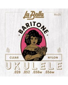 La Bella No. 25 Nylon Ukulele Strings - Baritone Clear .028, .032, .038W, .036W