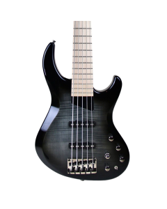 MTD Kingston Saratoga Deluxe 5 Electric Bass. GlossFlame MapleTrans Black BurstMaple Fingerboard. MTD J/J Configuration. Active/passive