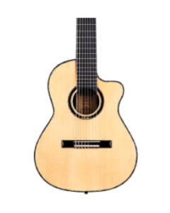 Ortega JRSM-COS Javier Reyes Signature 8-string Baritone Nylon String Acoustic Electric Guitar. Spruce Top