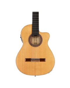 Ortega BWSM2 Ben Woods Signature Acoustic Electric Cutaway Thinline Flamenco guitar. Cedar Top