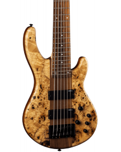 Dean Edge Select 6 String Electric Bass. Burled Poplar Satin Natural