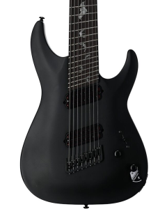 Schecter Damien-8 Multiscale Electric Guitar. Left Handed Satin Black