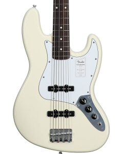 Fender Standard Jazz Electric Bass. Laurel Fingerboard, White Pickguard, Olympic White