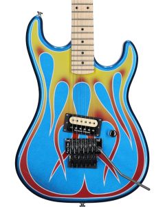 Kramer Baretta Hot Rod Custom Graphics Series Electric Guitar Blue Sparkle Flames