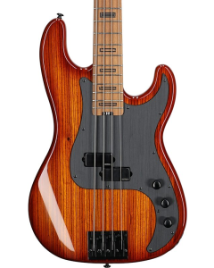 Schecter P-4 Exotic Zebrawood 4-String Electric Bass Fade Vintage Sunburst.  TGF33
