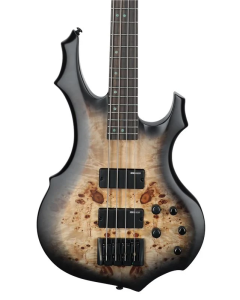 ESP LTD F-4 Ebony Bass Guitar - Charcoal Burst Satin