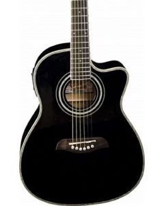 Oscar Schmidt OG1CEB 3/4 Size Cutaway Acoustic Electric Guitar. Black