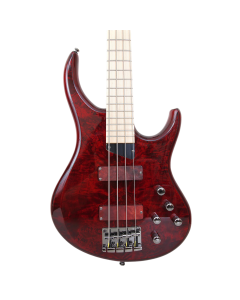 MTD Kingston Z4 Electric Bass. GlossFigured MapleTrans CherryMaple Fingerboard. MTD soap bar pickups. Active