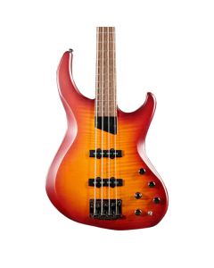 MTD Kingston Saratoga Deluxe 4 Electric Bass. SatinFlame MapleDeep Cherry BurstIndian Laurel Fingerboard. MTD J/J Configuration. Active/passive