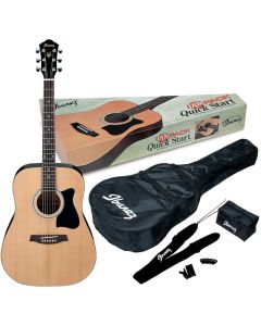 Ibanez JamPack IJV50 Quickstart Acoustic Guitar Pack Open Pore Natural TGF11