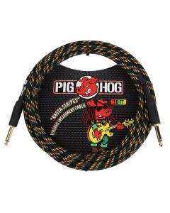 Pig Hog Instrument Cable 10 ft. Rasta Stripes